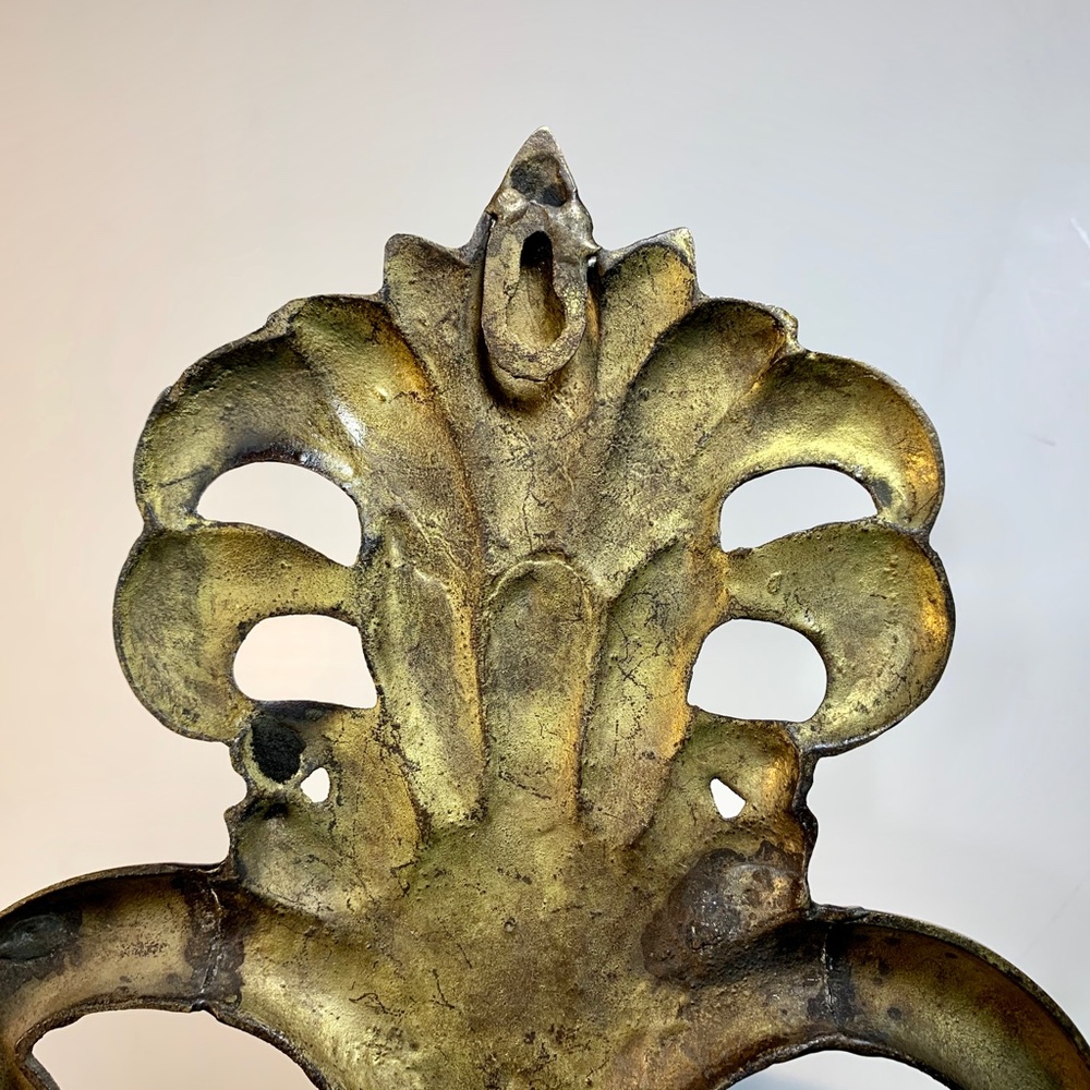 Brass Ornate Wall Candle Sconce - Picture 7 of 8